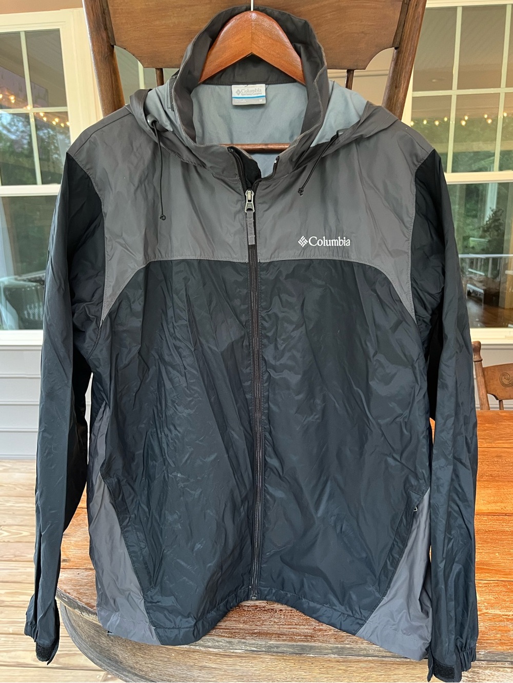 Colombia Jacket Glennaker Lake II Rain Lightweight Windbreaker Black Gray M - Picture 3 of 16